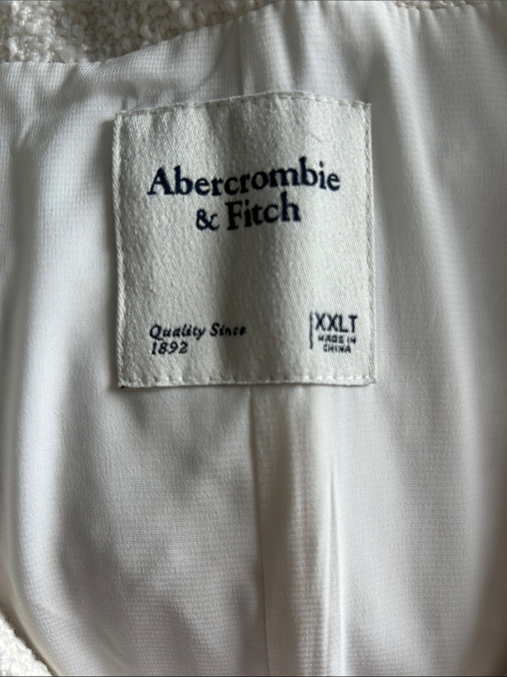 Abercrombie & Fitch Cream Textured Button-Front Dress - Picture 3 of 3